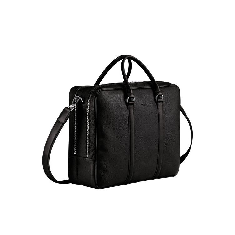 Longchamp Briefcase L Bőr Aktatáska Fekete | 703916ITH