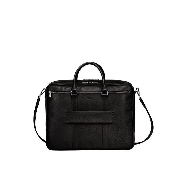 Longchamp Briefcase L Bőr Aktatáska Fekete | 703916ITH