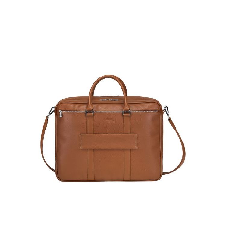 Longchamp Briefcase L Caramel Bőr Aktatáska Barna | 602895KEZ