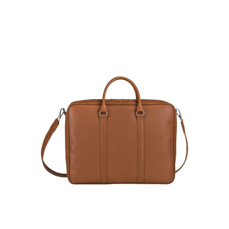 Longchamp Briefcase L Caramel Bőr Aktatáska Barna | 602895KEZ