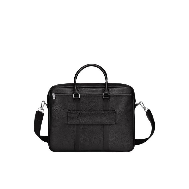 Longchamp Briefcase M Bőr Aktatáska Fekete | 658931FDE