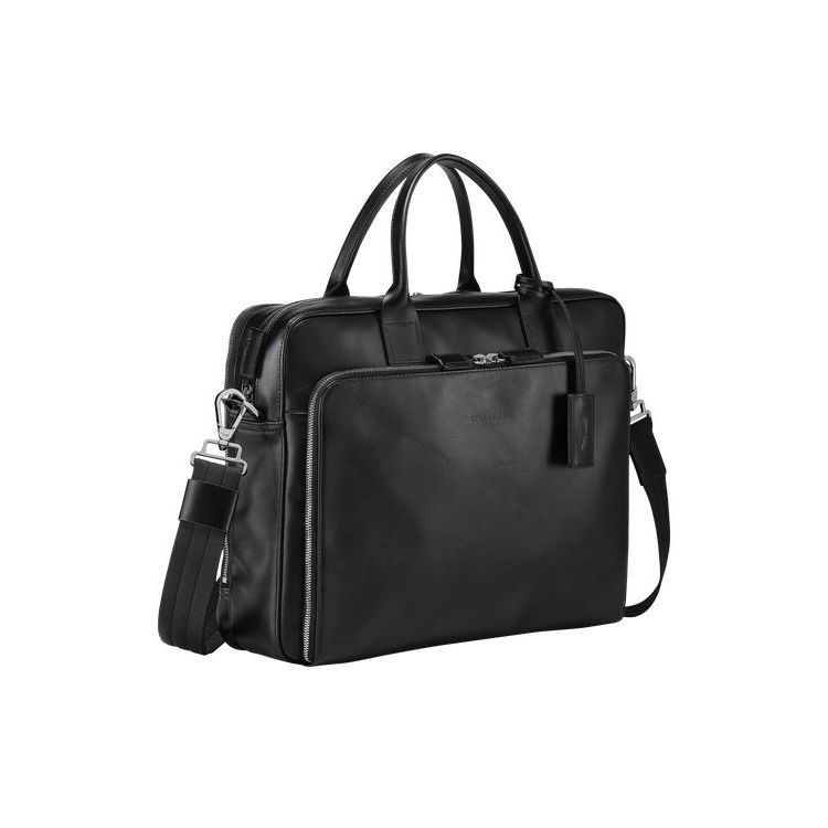 Longchamp Briefcase M Bőr Aktatáska Fekete | 908632PVE