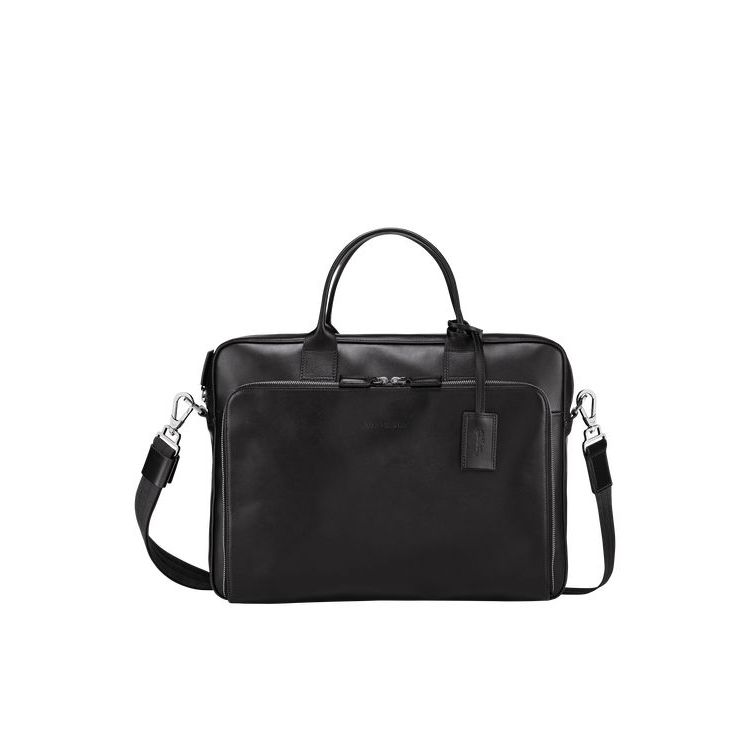 Longchamp Briefcase M Bőr Aktatáska Fekete | 908632PVE