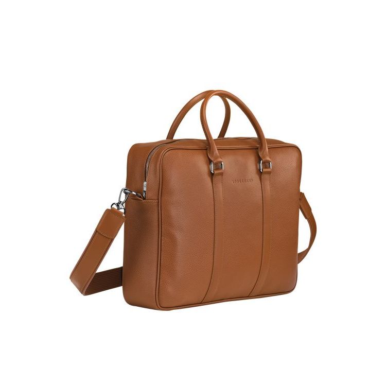 Longchamp Briefcase M Caramel Bőr Aktatáska Barna | 501476PFL