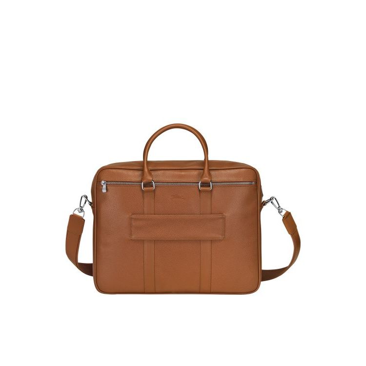 Longchamp Briefcase M Caramel Bőr Aktatáska Barna | 501476PFL