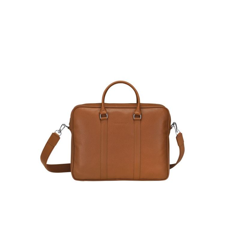 Longchamp Briefcase M Caramel Bőr Aktatáska Barna | 501476PFL