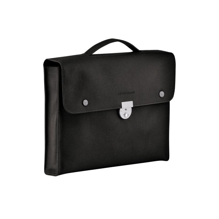 Longchamp Briefcase S Bőr Aktatáska Fekete | 041239UWI