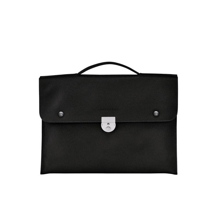 Longchamp Briefcase S Bőr Aktatáska Fekete | 041239UWI