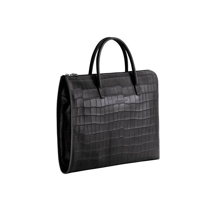 Longchamp Briefcase S Bőr Aktatáska Fekete | 042863DMZ