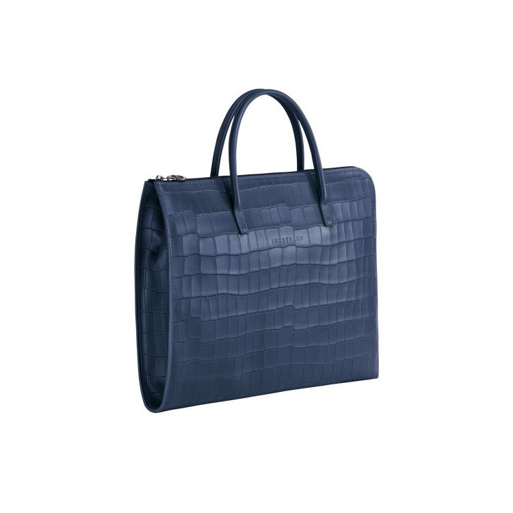 Longchamp Briefcase S Bőr Aktatáska Sötétkék | 126809MCJ