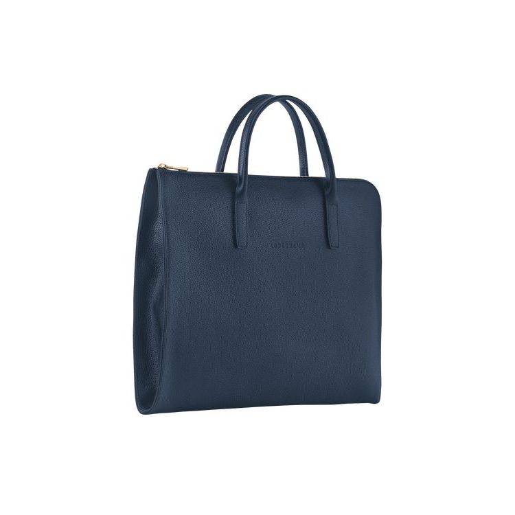 Longchamp Briefcase S Bőr New Sötétkék | 407318EAR