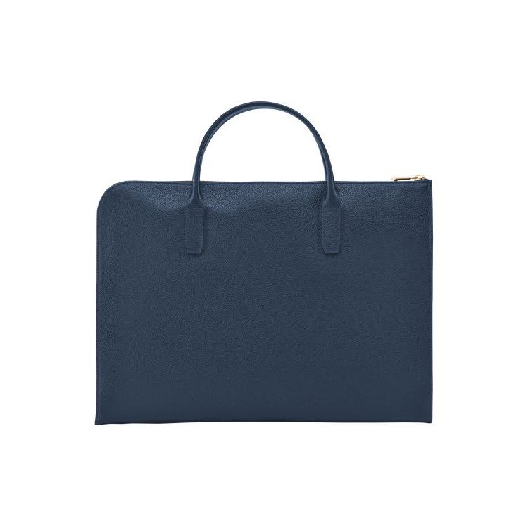 Longchamp Briefcase S Bőr New Sötétkék | 407318EAR