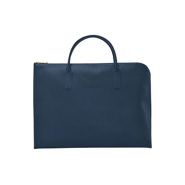 Longchamp Briefcase S Bőr New Sötétkék | 407318EAR