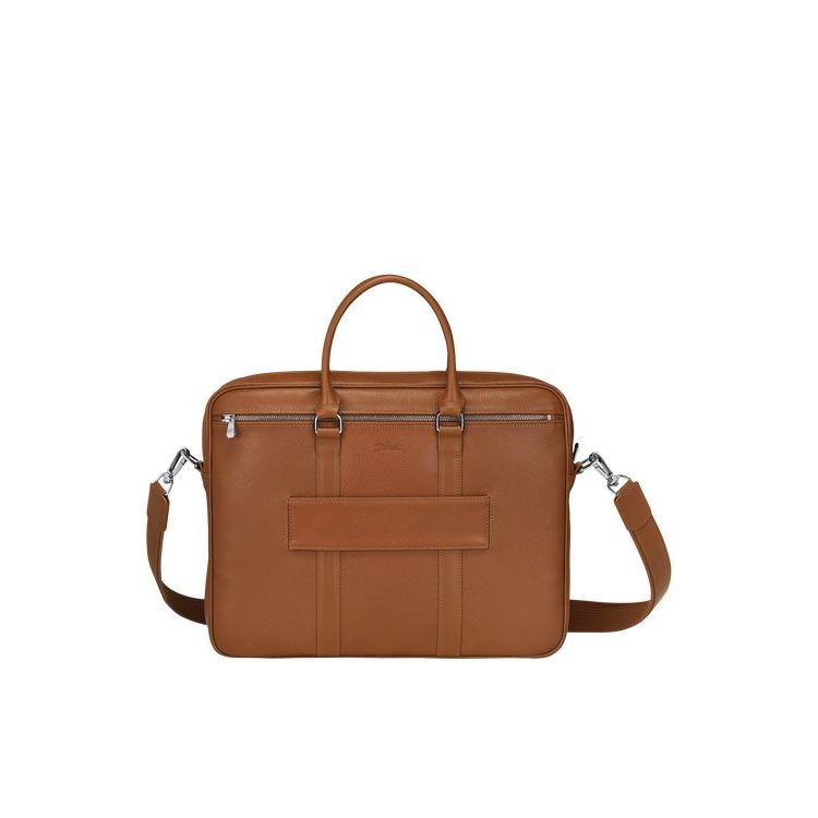 Longchamp Briefcase S Caramel Bőr Aktatáska Barna | 458063UOY