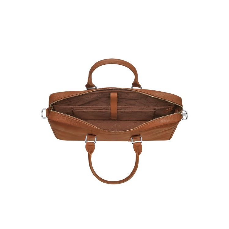 Longchamp Briefcase S Caramel Bőr Aktatáska Barna | 458063UOY