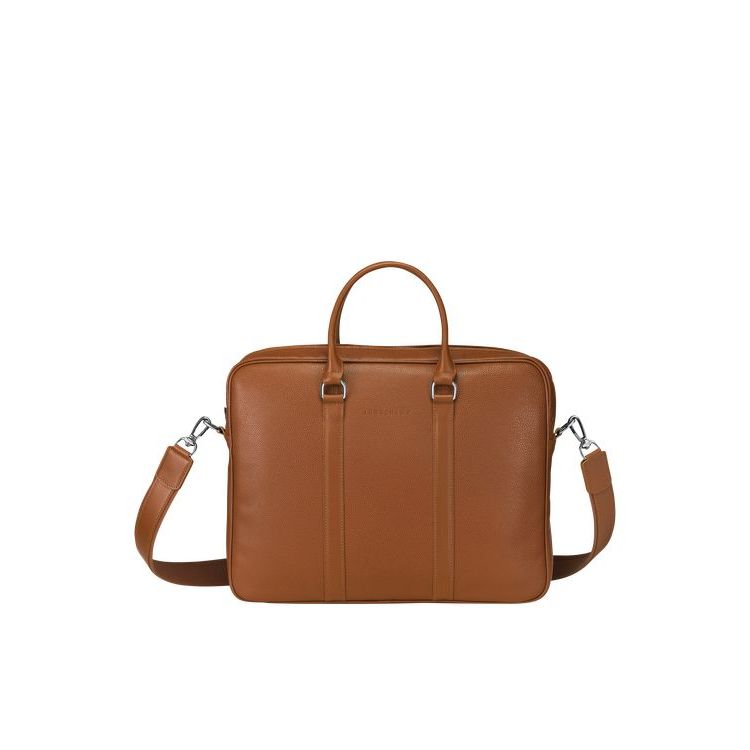 Longchamp Briefcase S Caramel Bőr Aktatáska Barna | 458063UOY