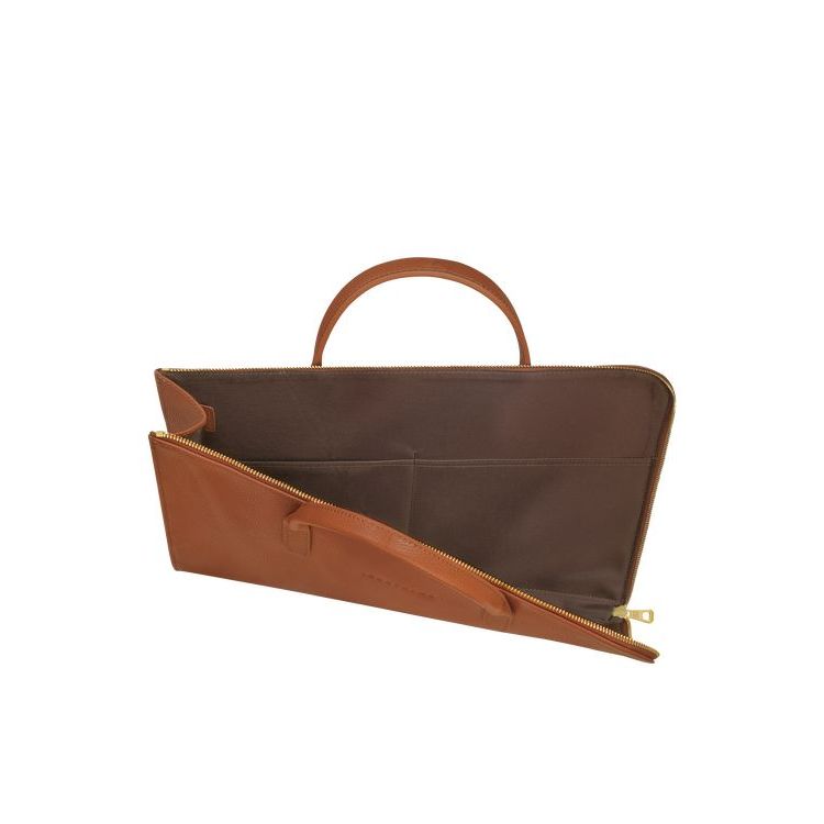 Longchamp Briefcase S Caramel Bőr Aktatáska Barna | 479251UNM