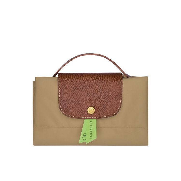 Longchamp Briefcase S Desert Recycled canvas Aktatáska Khaki | 267834WTY