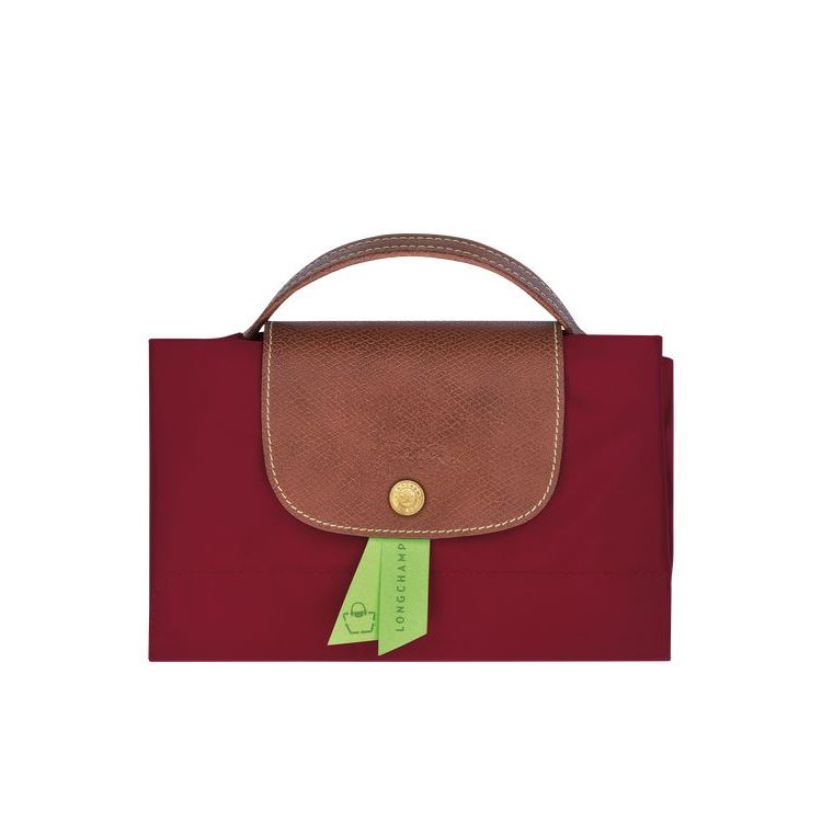 Longchamp Briefcase S Recycled canvas Aktatáska Piros | 589420SOL