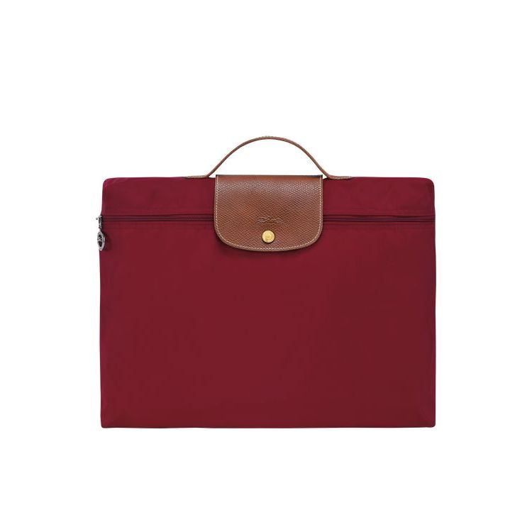 Longchamp Briefcase S Recycled canvas Aktatáska Piros | 589420SOL