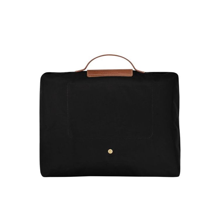 Longchamp Briefcase S Recycled canvas Aktatáska Fekete | 695783YXV