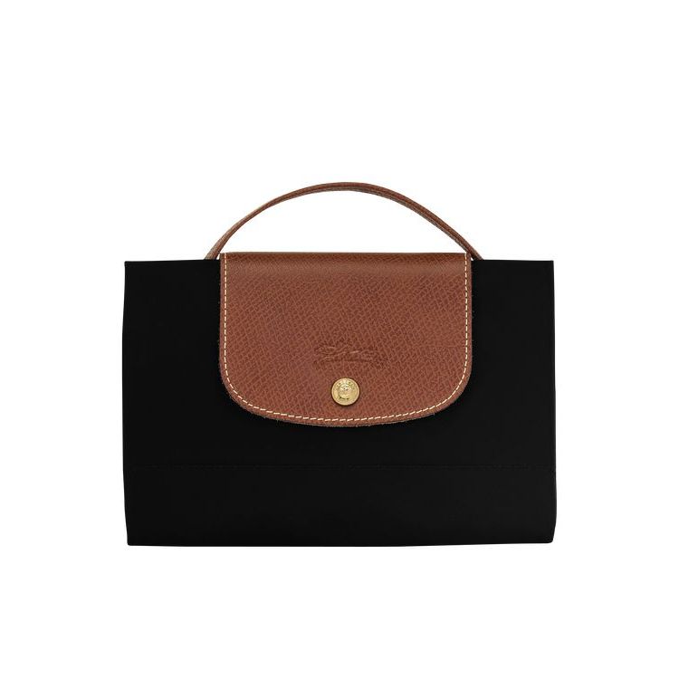 Longchamp Briefcase S Recycled canvas Aktatáska Fekete | 695783YXV