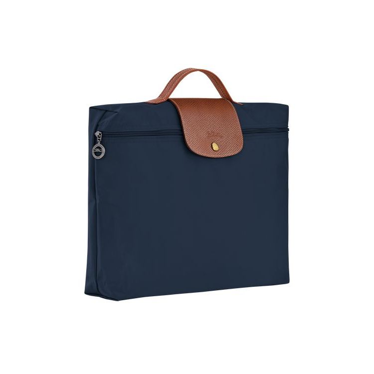 Longchamp Briefcase S Recycled canvas Aktatáska Sötétkék | 851967YXI