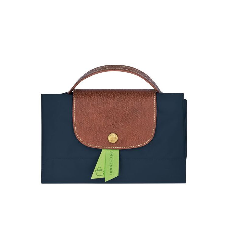 Longchamp Briefcase S Recycled canvas Aktatáska Sötétkék | 851967YXI