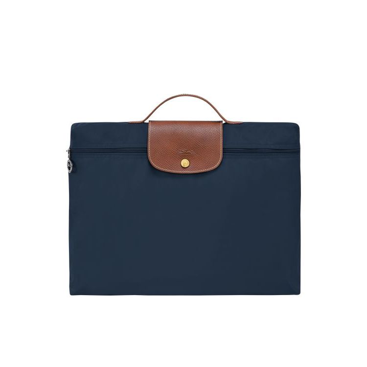 Longchamp Briefcase S Recycled canvas Aktatáska Sötétkék | 851967YXI