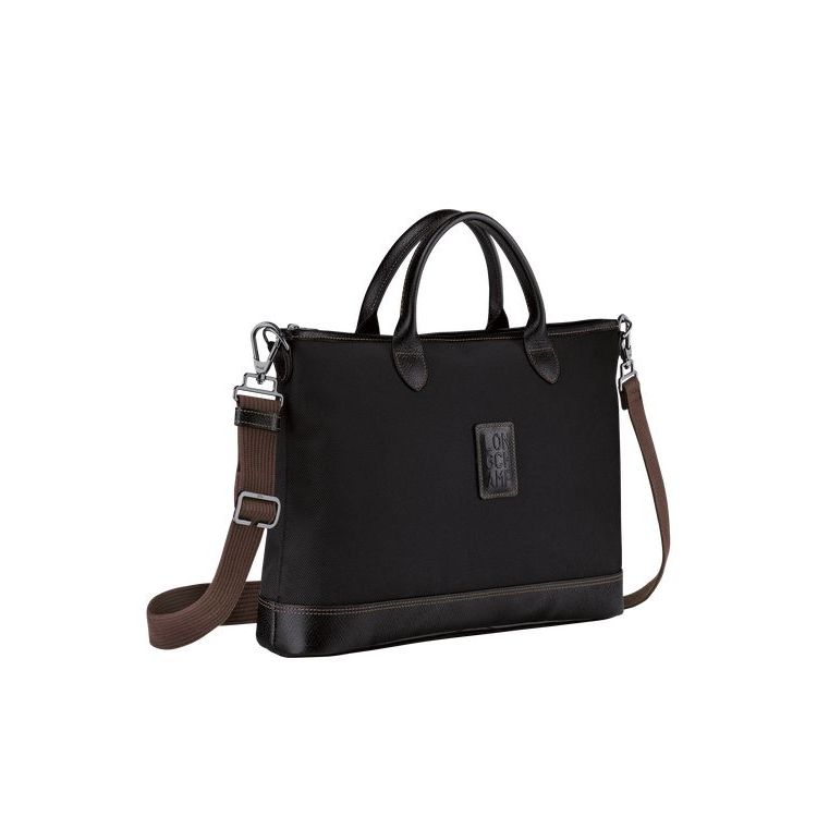 Longchamp Briefcase S Vászon Aktatáska Fekete | 061978PJS