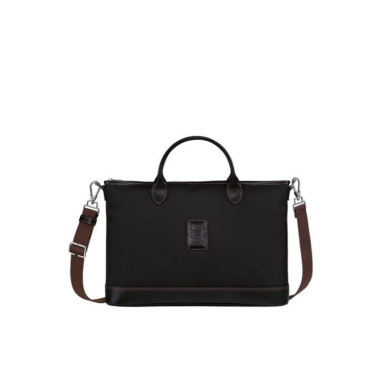 Longchamp Briefcase S Vászon Aktatáska Fekete | 061978PJS