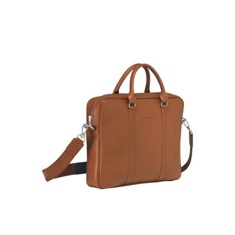 Longchamp Briefcase Xs Caramel Bőr Aktatáska Barna | 309871QFC