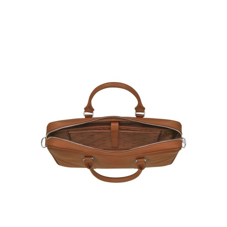 Longchamp Briefcase Xs Caramel Bőr Aktatáska Barna | 309871QFC