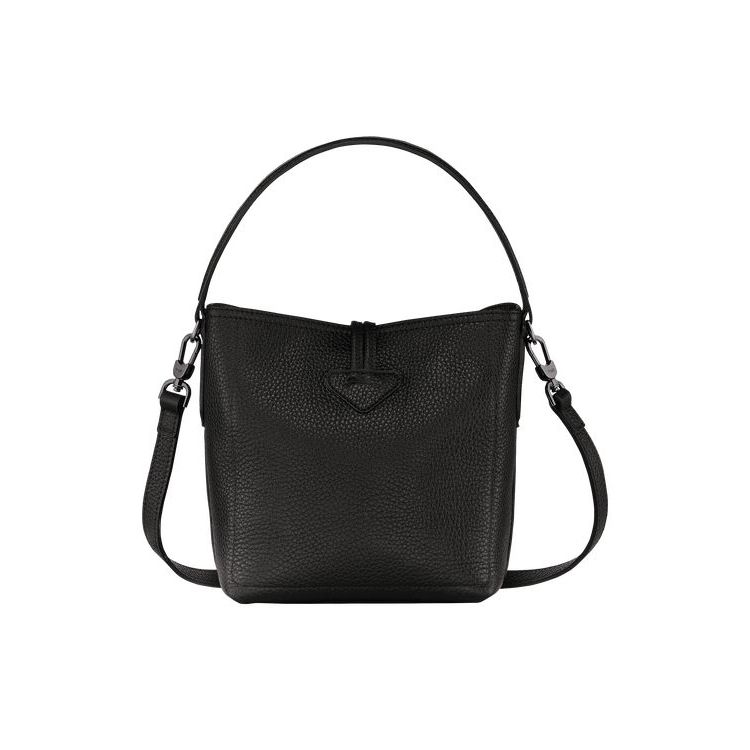 Longchamp Bucket S Bőr Crossbody Táska Fekete | 857301TBL