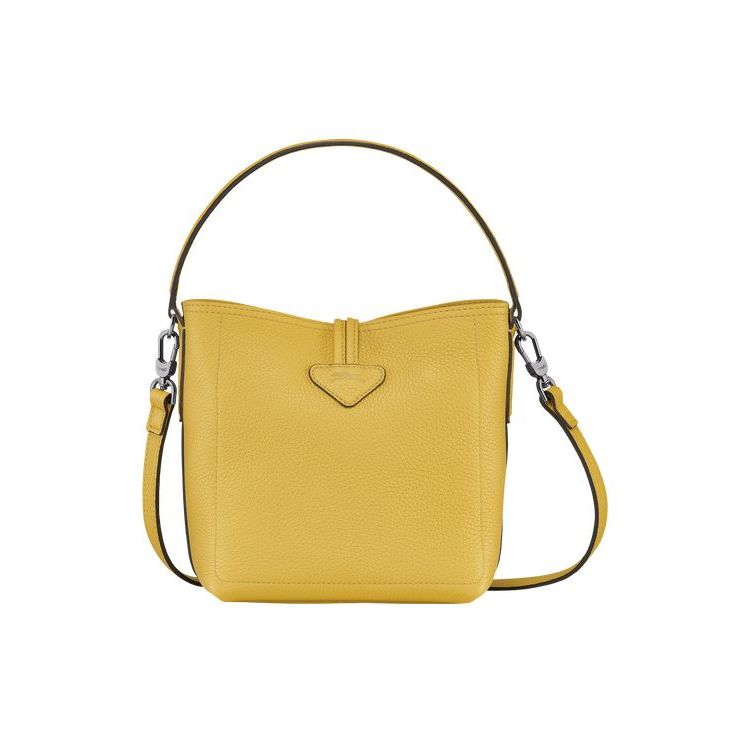 Longchamp Bucket S Bőr Crossbody Táska Sárga | 713405YWP