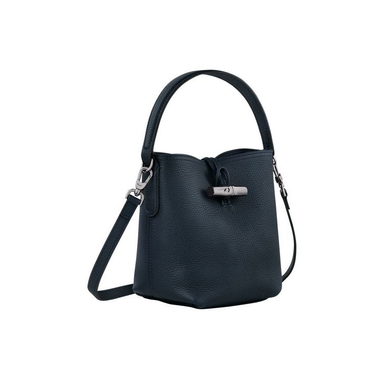 Longchamp Bucket S Bőr Crossbody Táska Sötétkék | 826307LOZ