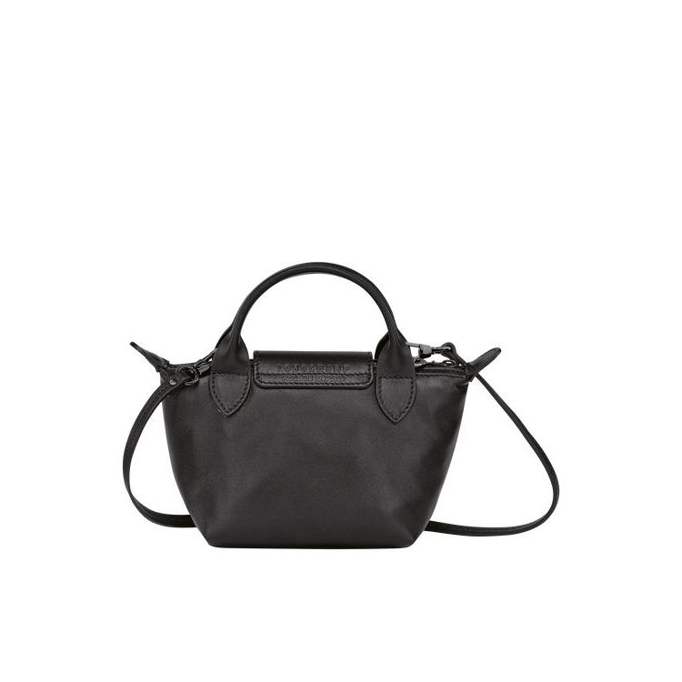 Longchamp Bőr Crossbody Táska Fekete | 240187YWM