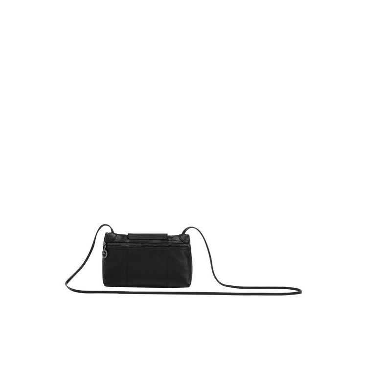 Longchamp Bőr Crossbody Táska Fekete | 718495UJO