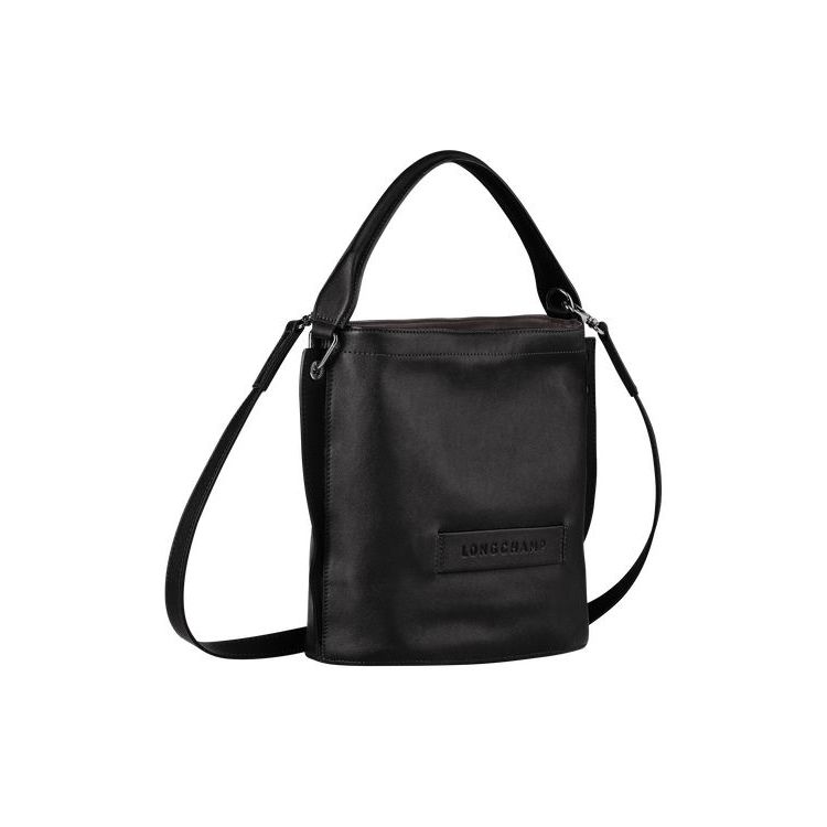 Longchamp Bőr Crossbody Táska Fekete | 784305IYD