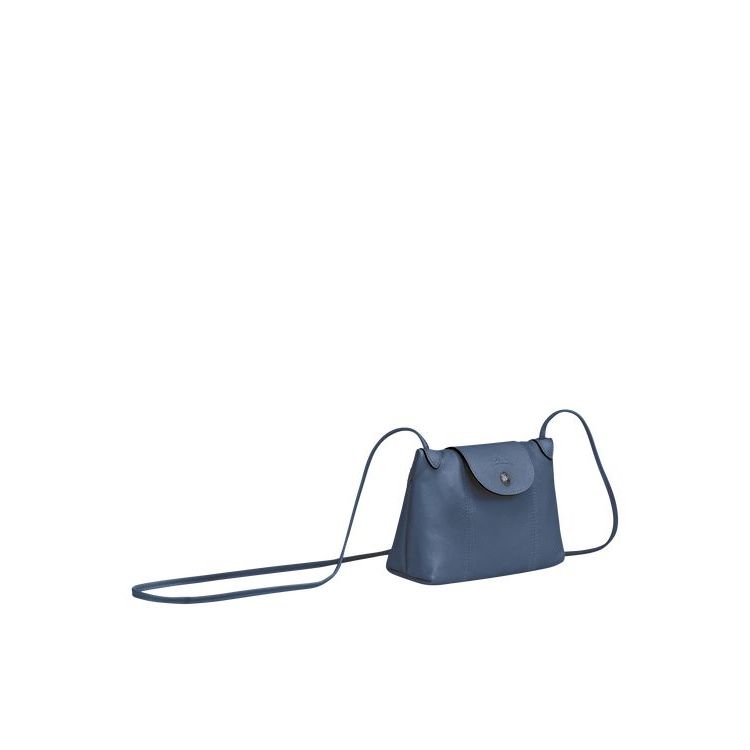 Longchamp Bőr Crossbody Táska Kék | 350962TGS