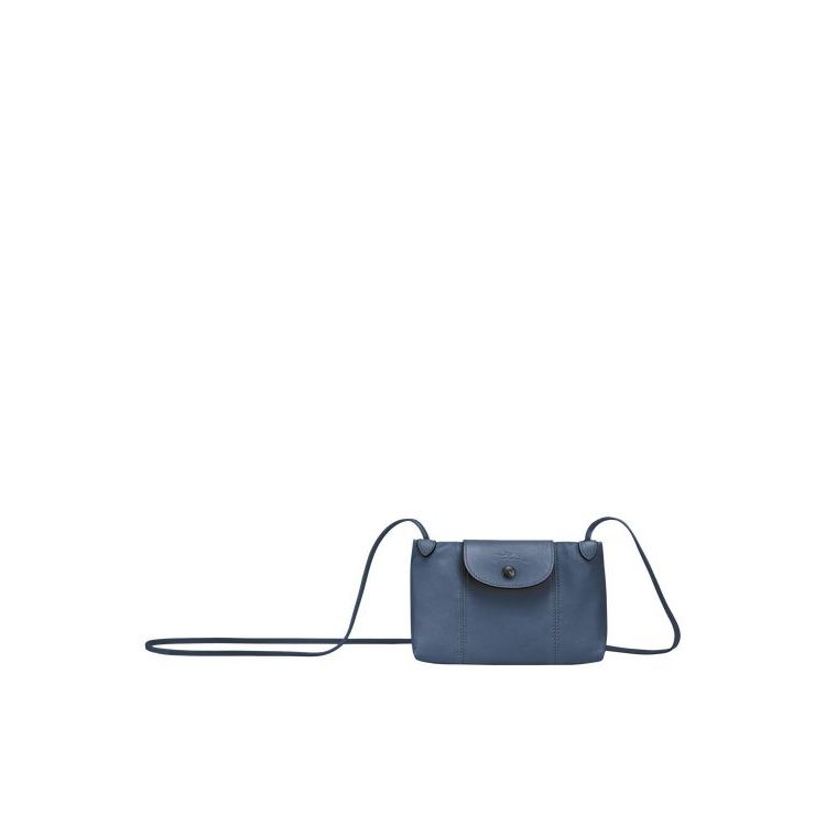 Longchamp Bőr Crossbody Táska Kék | 350962TGS