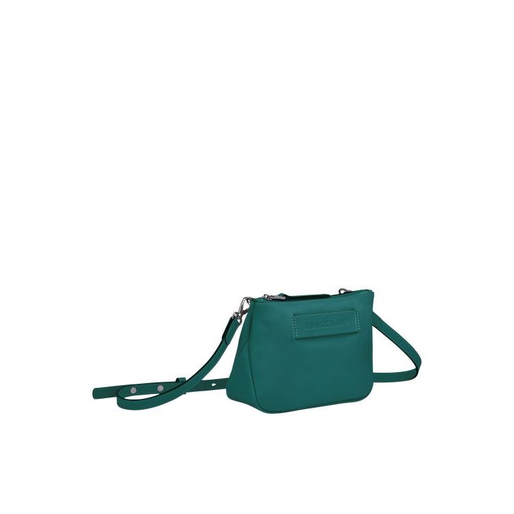 Longchamp Bőr Crossbody Táska Szürke Zöld | 671320FTH