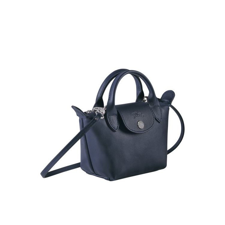 Longchamp Bőr Crossbody Táska Sötétkék | 594160AUY