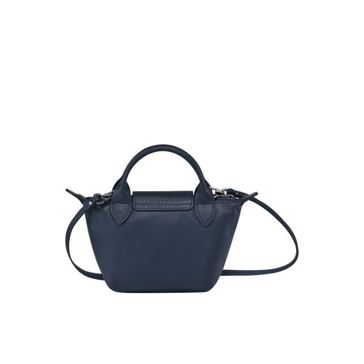 Longchamp Bőr Crossbody Táska Sötétkék | 594160AUY