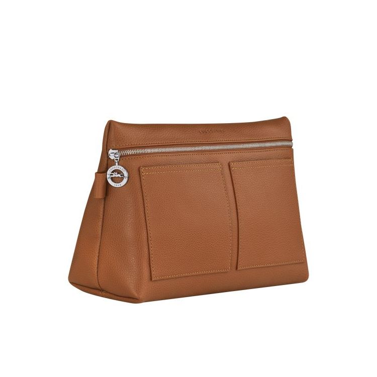 Longchamp Caramel Bőr Toaletttáskák Barna | 064172FBM