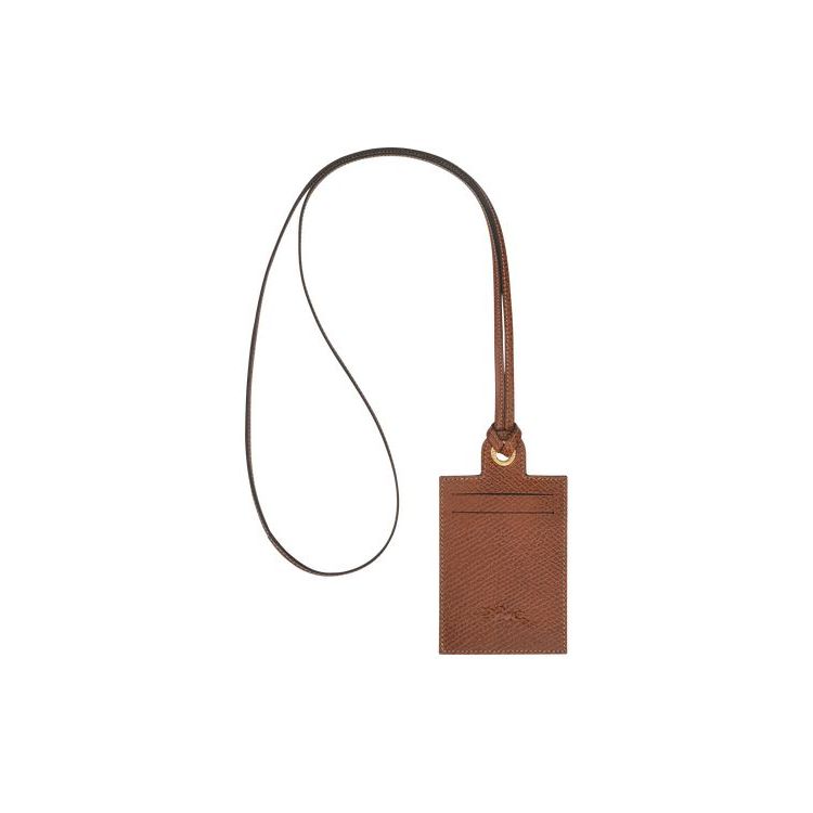 Longchamp Card With Necklace Bőr Kártyatartó Barna | 014527BIG