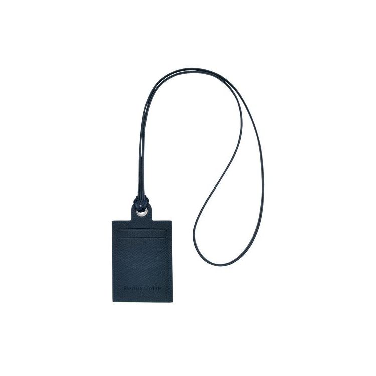 Longchamp Card With Necklace Bőr Kártyatartó Sötétkék | 452673YZO