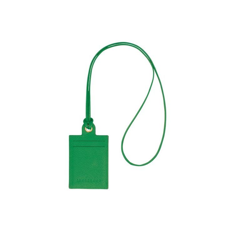 Longchamp Card With Necklace Bőr Kártyatartó Zöld | 538972MQB