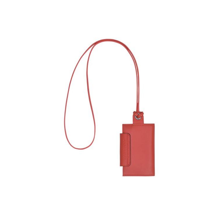 Longchamp Card With Necklace Terracotta Bőr Kártyatartó Narancssárga | 621938OQR