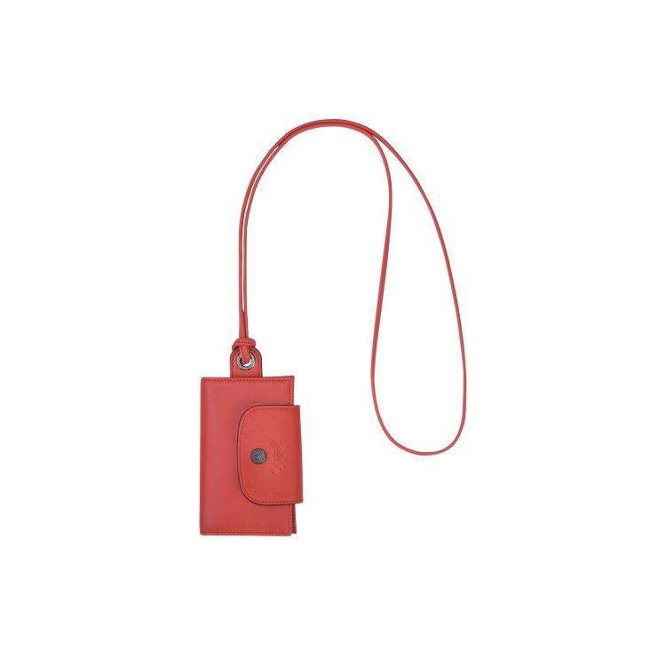 Longchamp Card With Necklace Terracotta Bőr Kártyatartó Narancssárga | 621938OQR